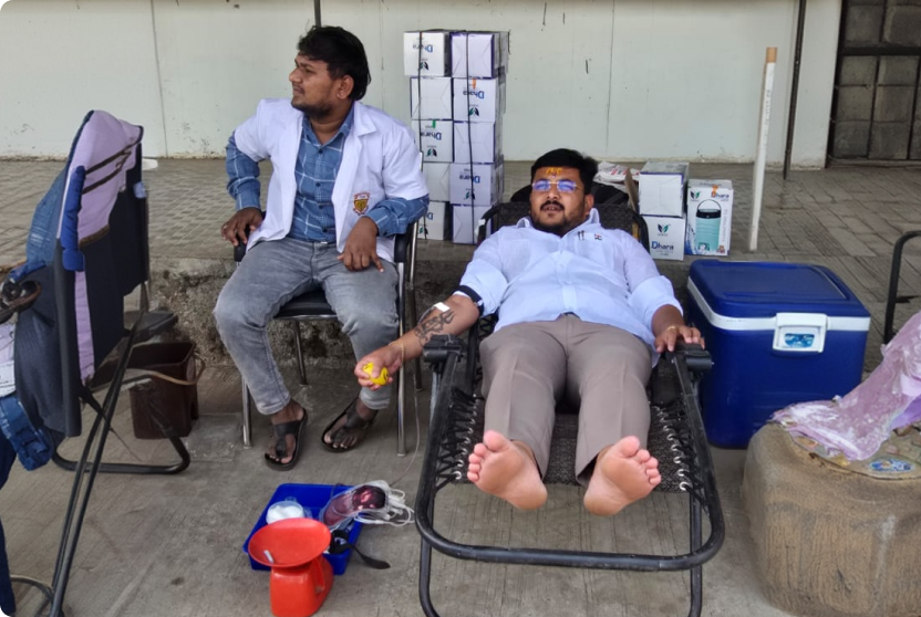 Organised blood donation camps to support community health. 